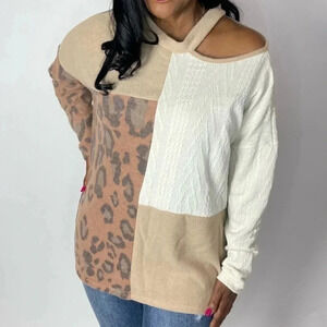 Hailey & Co mixed media sweater medium